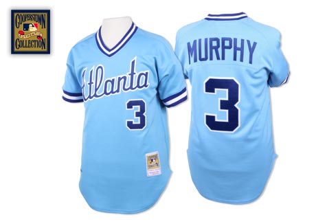 Mitchell And Ness 1982 Braves #3 Dale Murphy Light Blue Stitched MLB Jersey